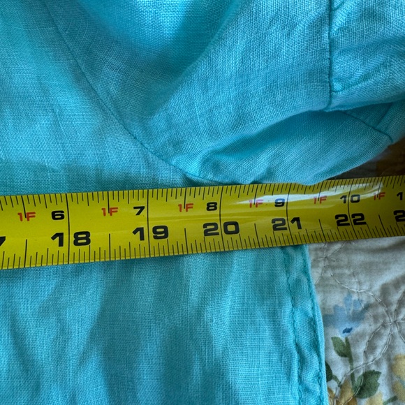 Sundance Turquoise Linen-Blend Peasant Tunic Sz M - Picture 6 of 8